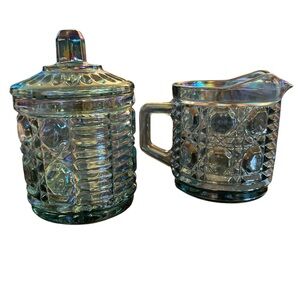 Vintage Indiana Glass Windsor Royal
Brighton sugar bowl with a lid and creamer.